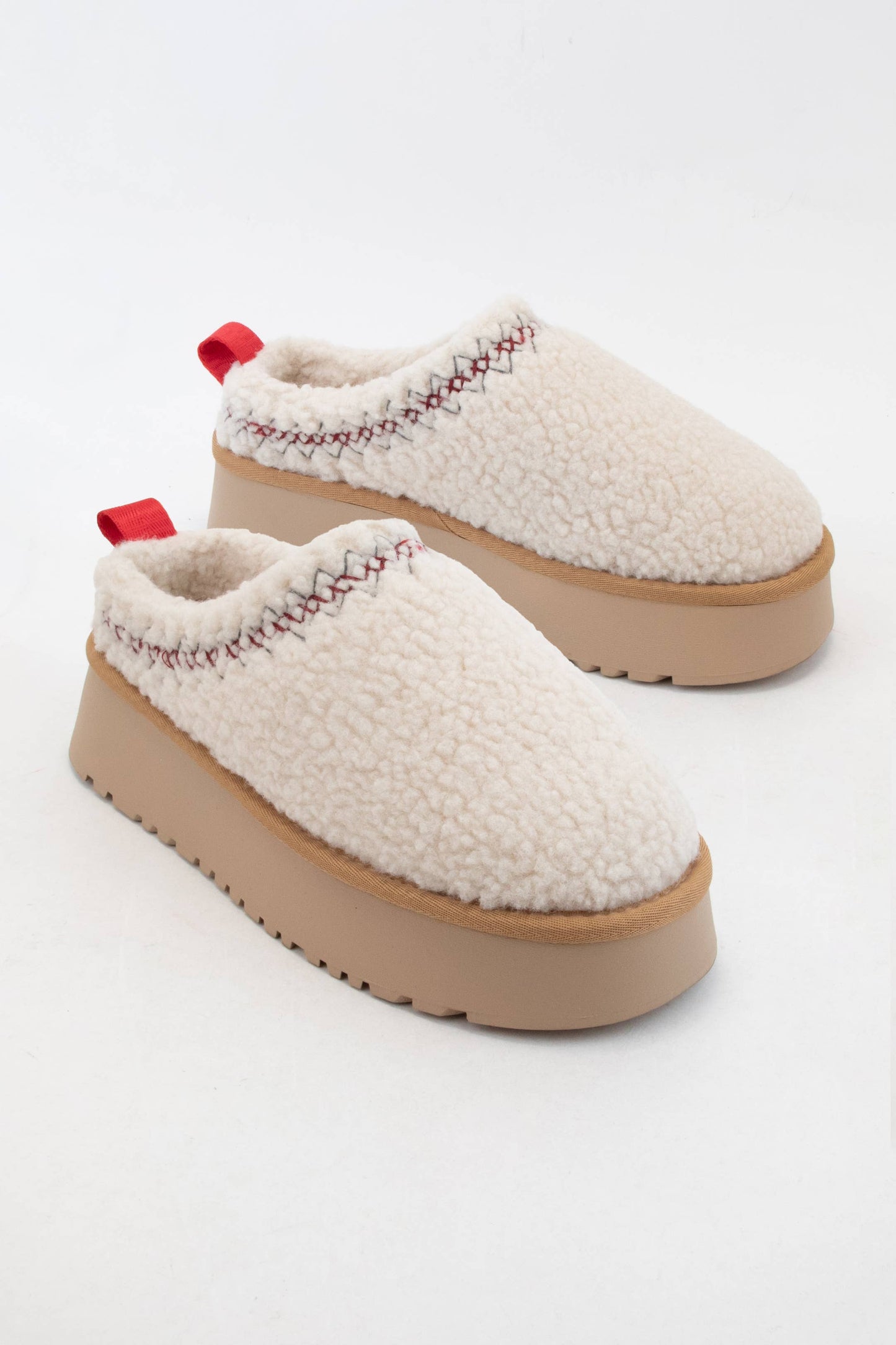 Preorder Ships out 12/11 ISAAC BORG FUR PLATFORM SHERPA SLIPPERS: OFF White