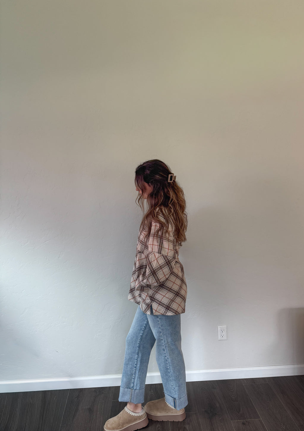 Plaid Pullover (Beige)