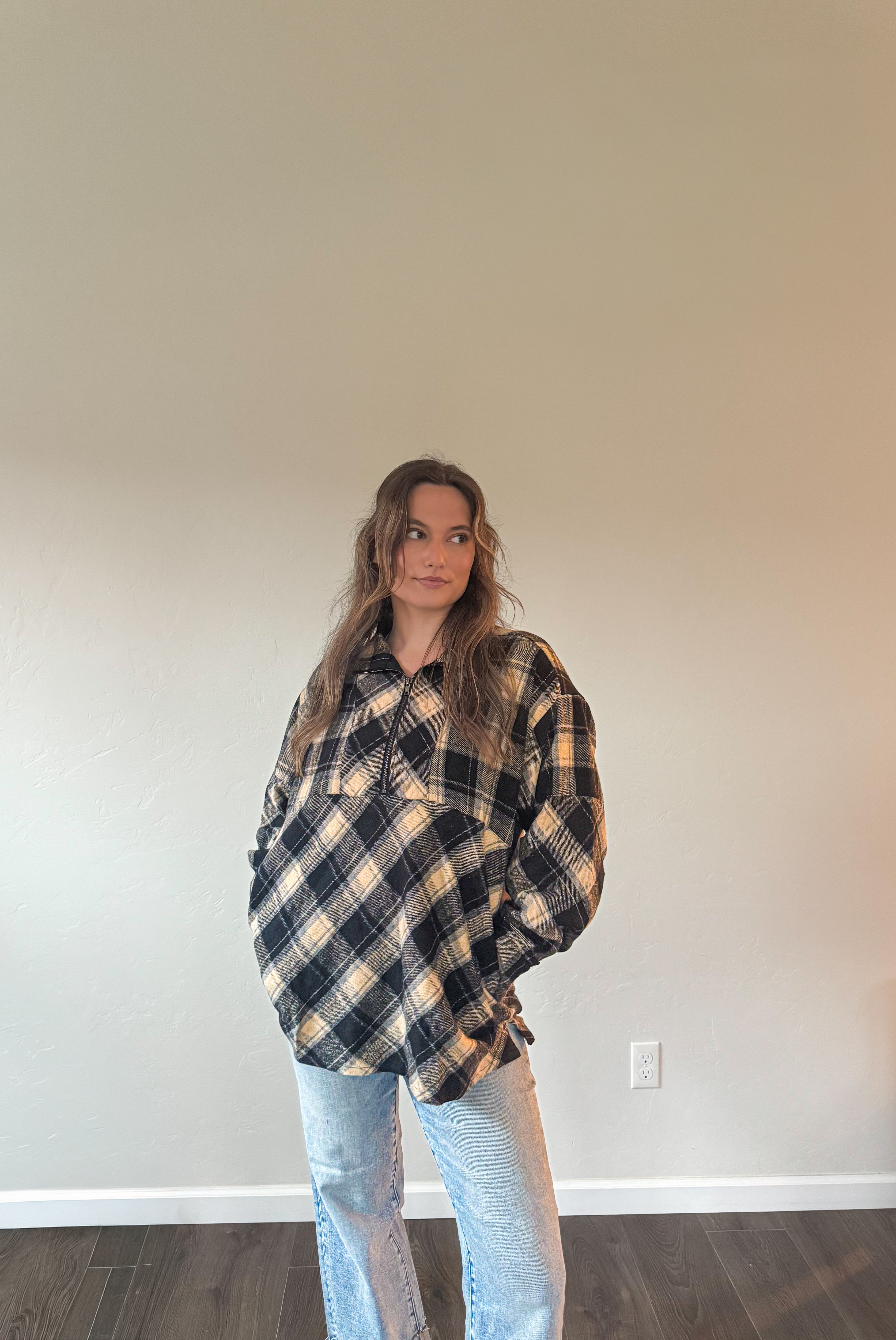 Plaid Pullover (BLACK MULTI)