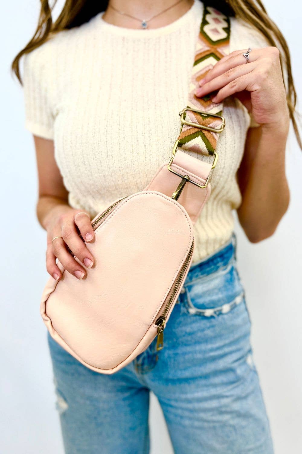 Sutton Sling Crossbody Fanny Bag: Blush