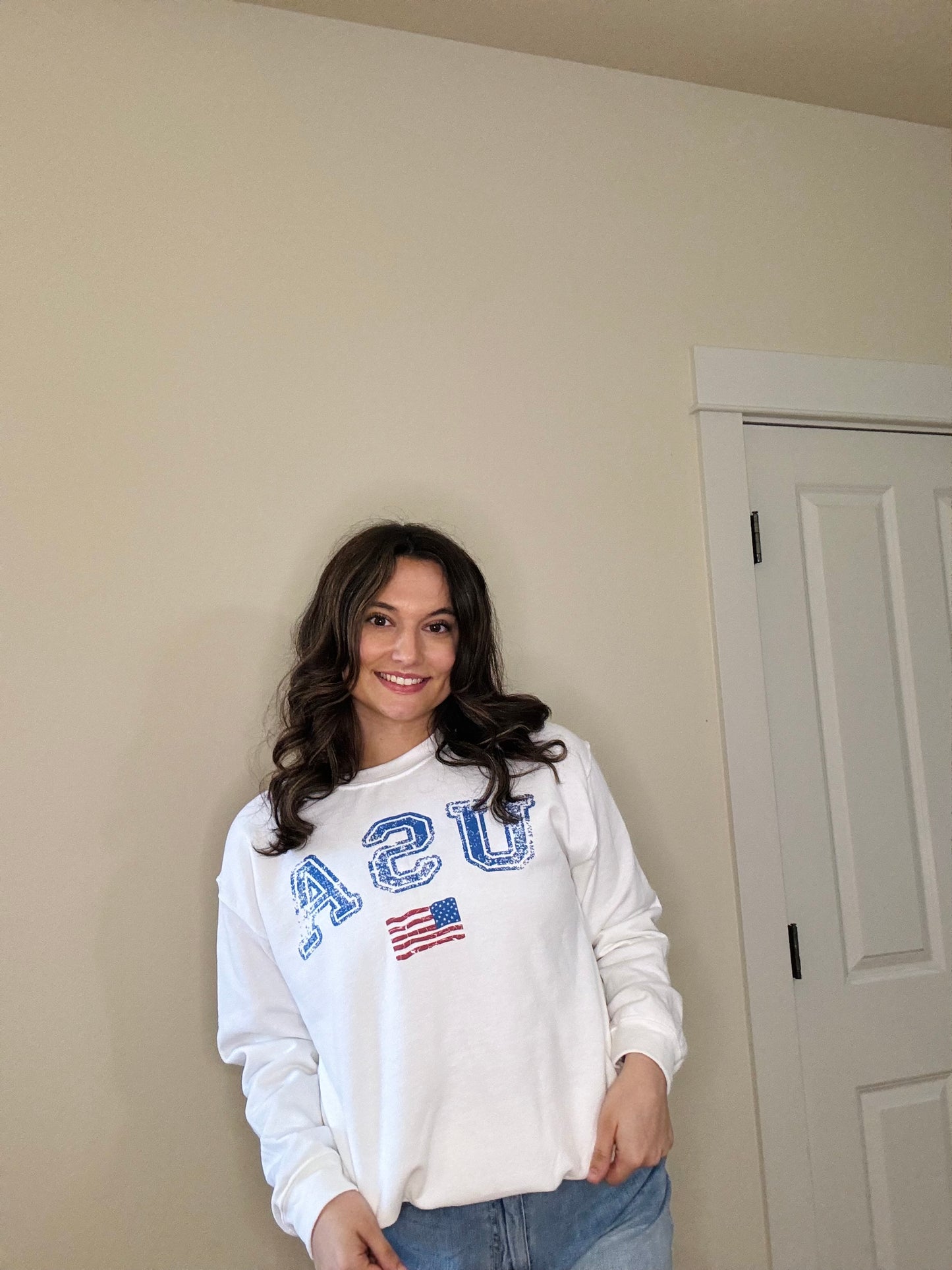 Washed USA Flag Crewneck