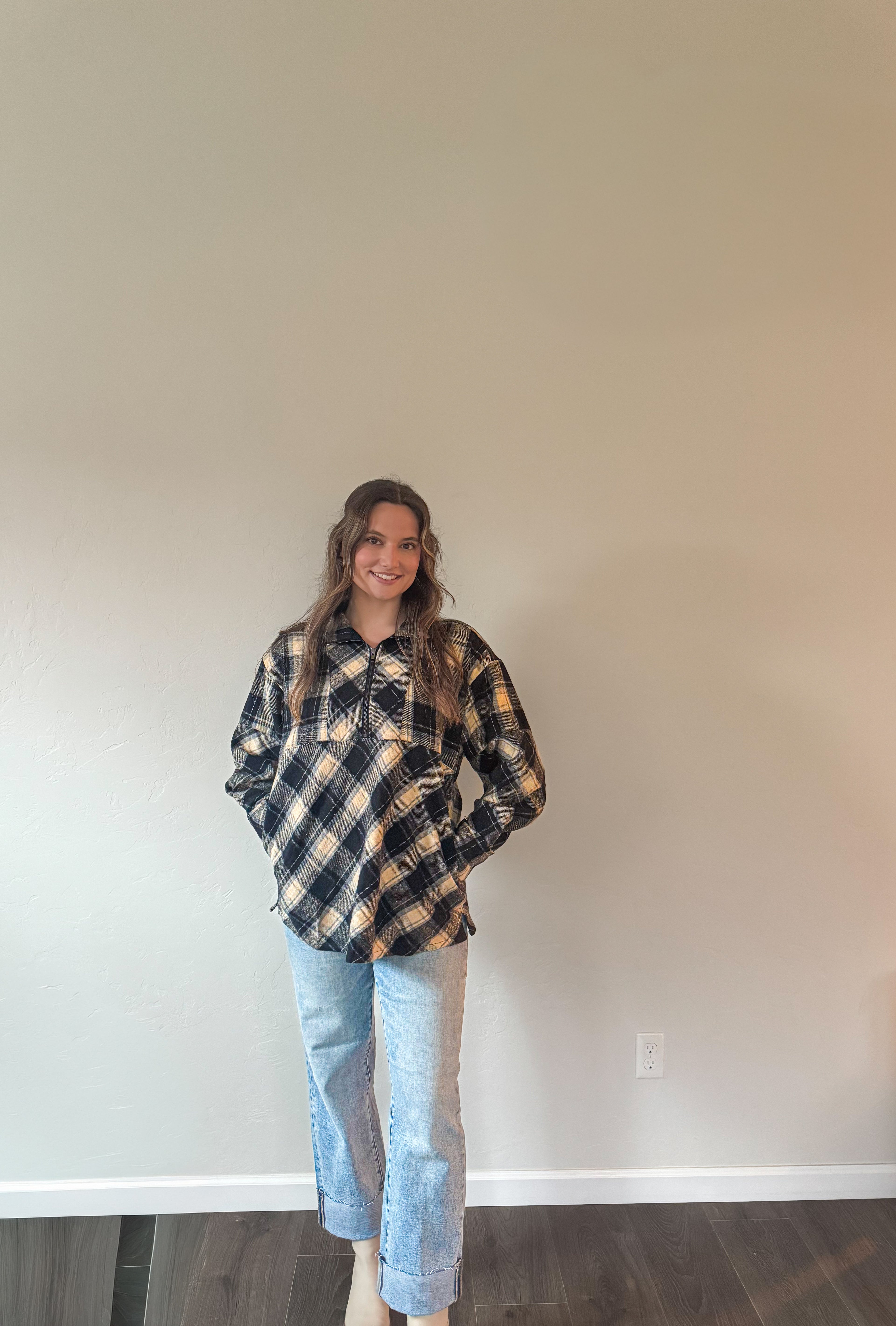 Plaid Pullover (BLACK MULTI)