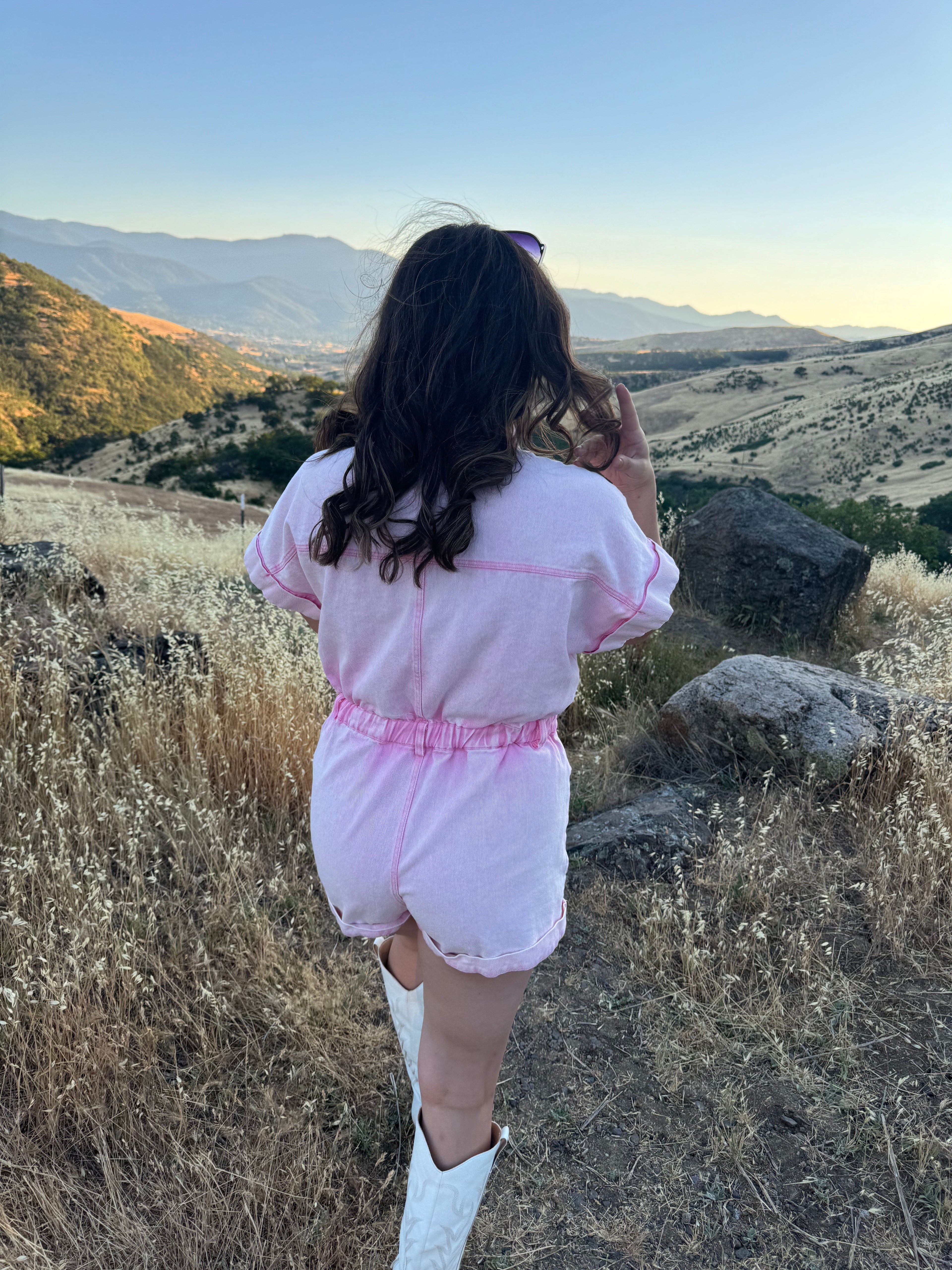 Vintage washed distressed details romper