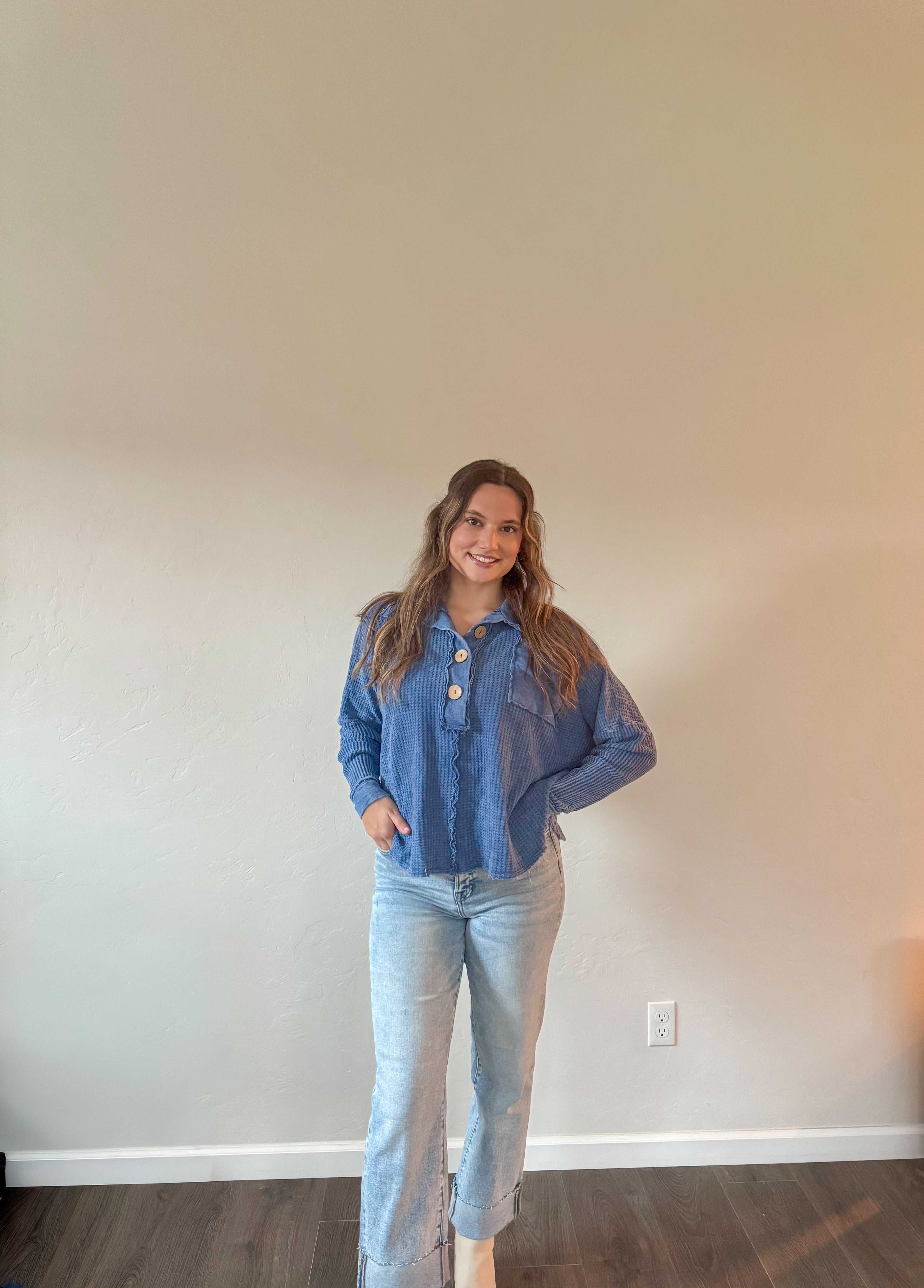 Mineral Dyed Waffle Tunic (Blue)