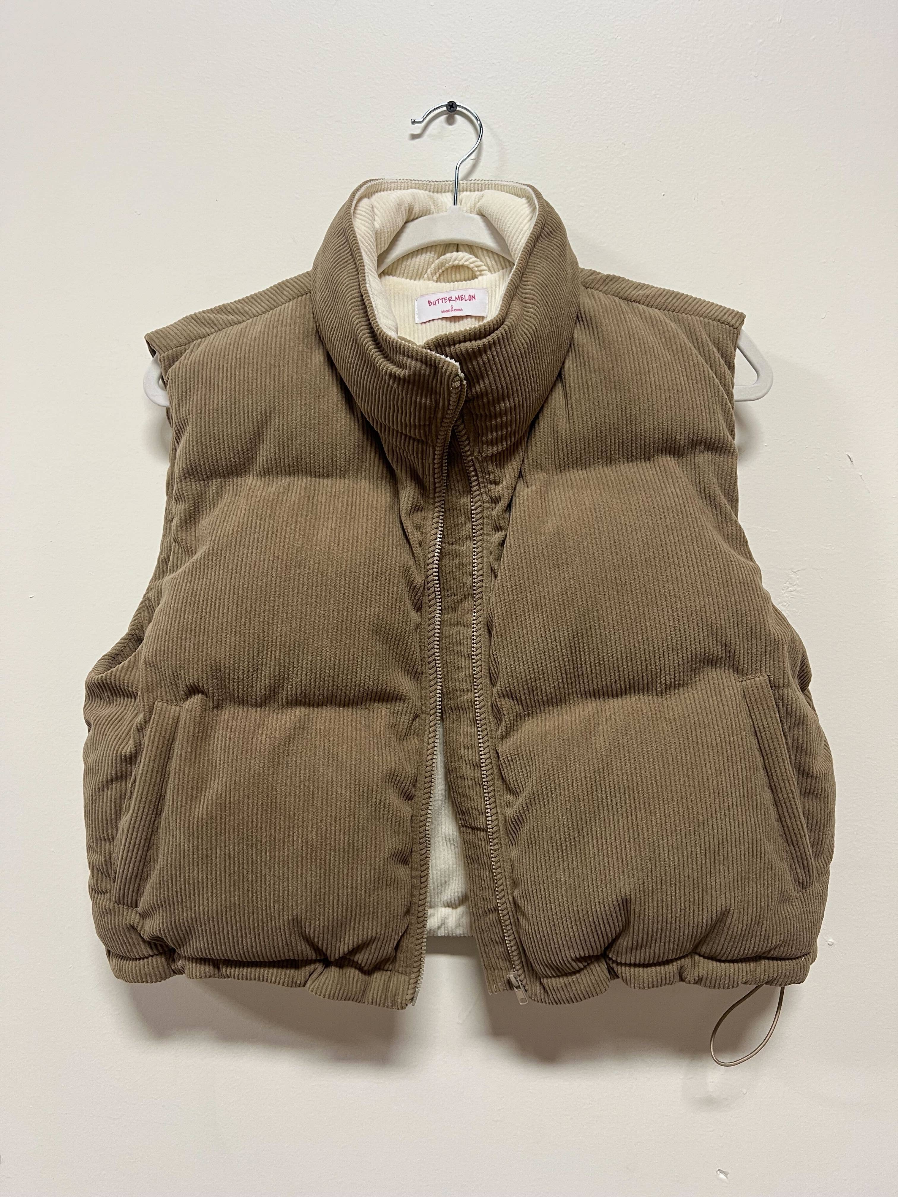 ADOREME CORDUROY PUFFER VEST
