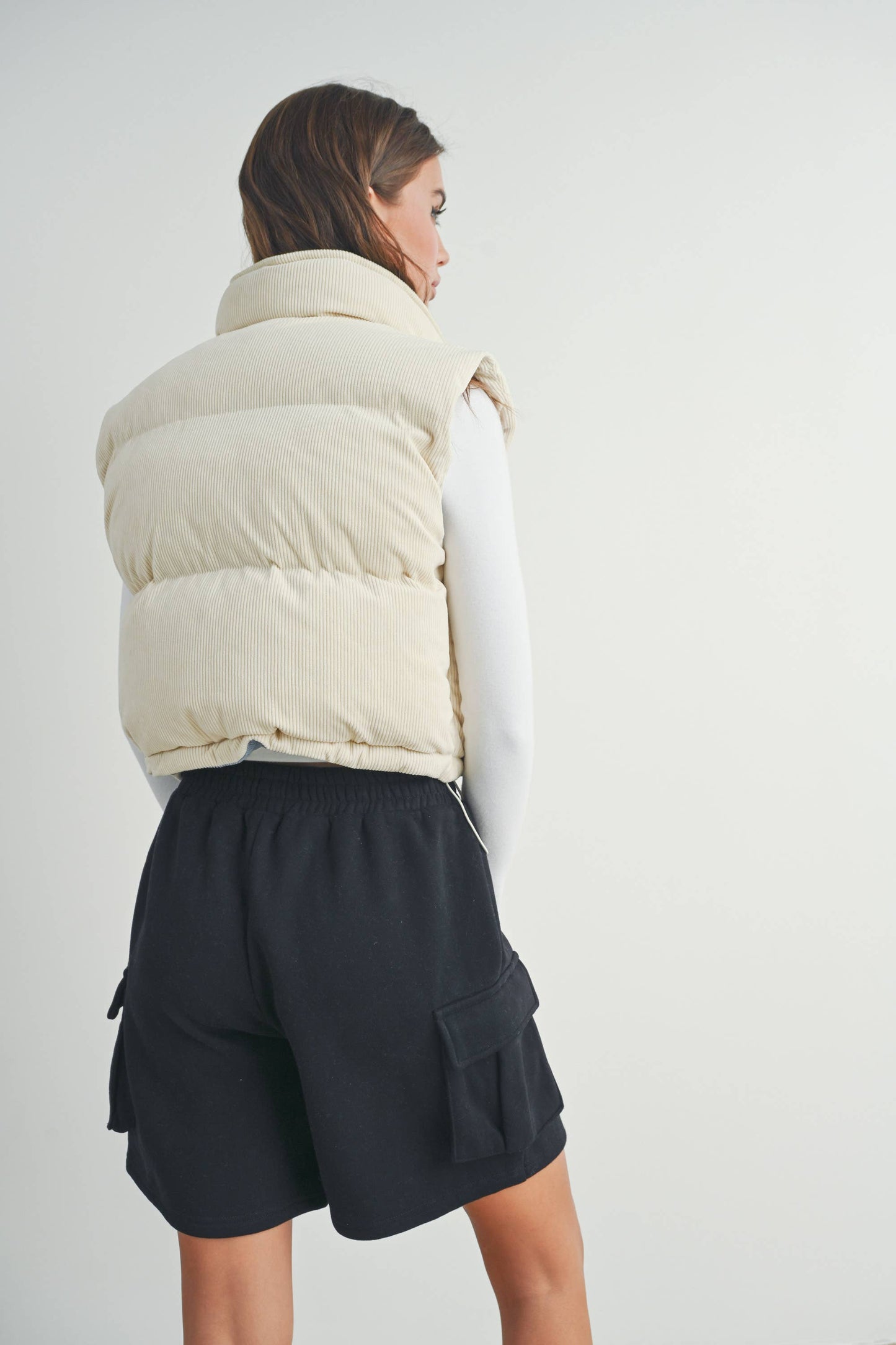 ADOREME CORDUROY PUFFER VEST