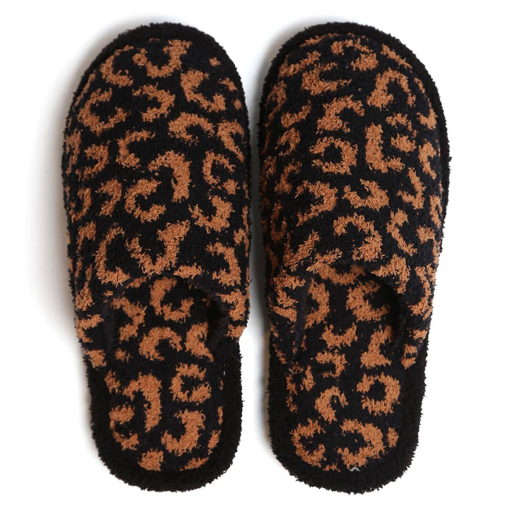 Winter Luxury Soft Leopard Pattern Slipper